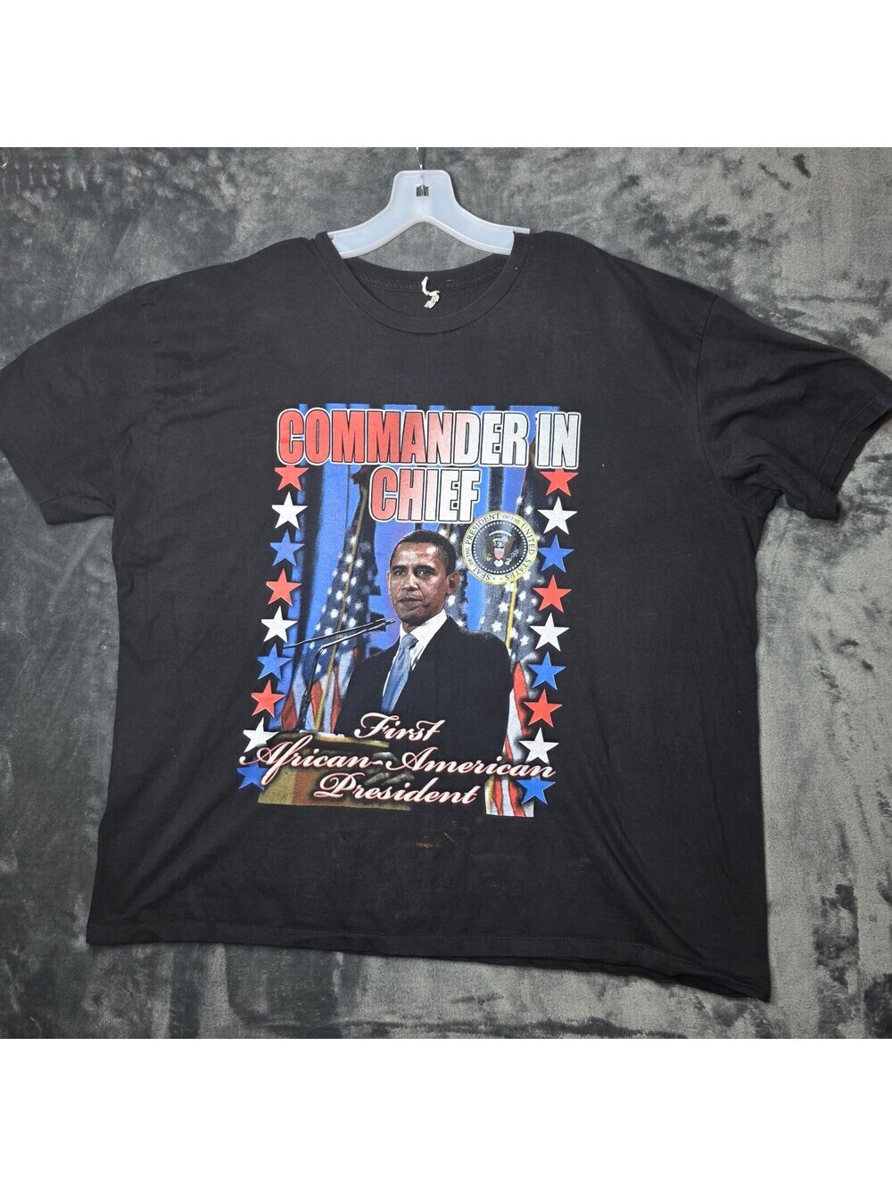 President Obama Commander in Chief Alstyle Mens T-shirt Sz XL Front and Back